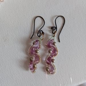 Handmade Amethyst drop earrings